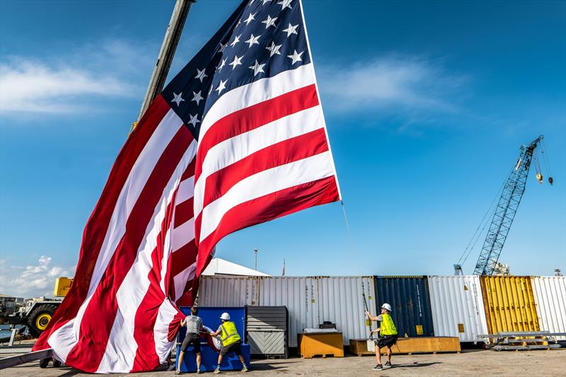  American Magic's  base in Pensacola - October 2022  photo copyright Paul Todd/America's Cup taken at New York Yacht Club and featuring the AC75 class