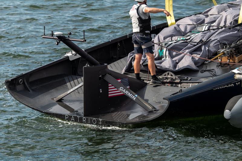 American Magic now has a boomless mainsail - AC75 - Pensacola, Fl, USA - October 13, 2022 - photo © Paul Todd / America's Cup