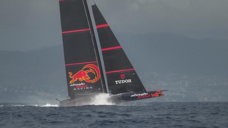 Alinghi Red Bull Racing - Barcelona - October 17, 2022 photo copyright Alex Carabi / America's Cup taken at Société Nautique de Genève and featuring the AC75 class