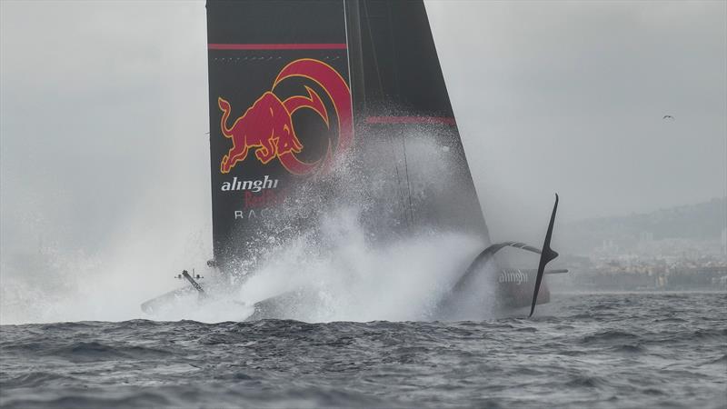 Alinghi Red Bull Racing - Barcelona October 17, 2022 photo copyright Alex Carabi / America's Cup taken at Société Nautique de Genève and featuring the AC75 class