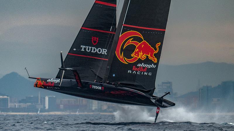 Alinghi Red Bull Racing - AC75 lifts off - November 3, 2022 - Barcelona photo copyright Alex Carabi / America's Cup taken at Société Nautique de Genève and featuring the AC75 class