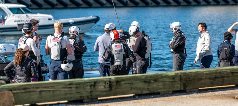 Pre-sail briefing - American Magic - Patriot - AC75 - December 15, 2022 - Pensacola, Florida - photo © Paul Todd/America's Cup