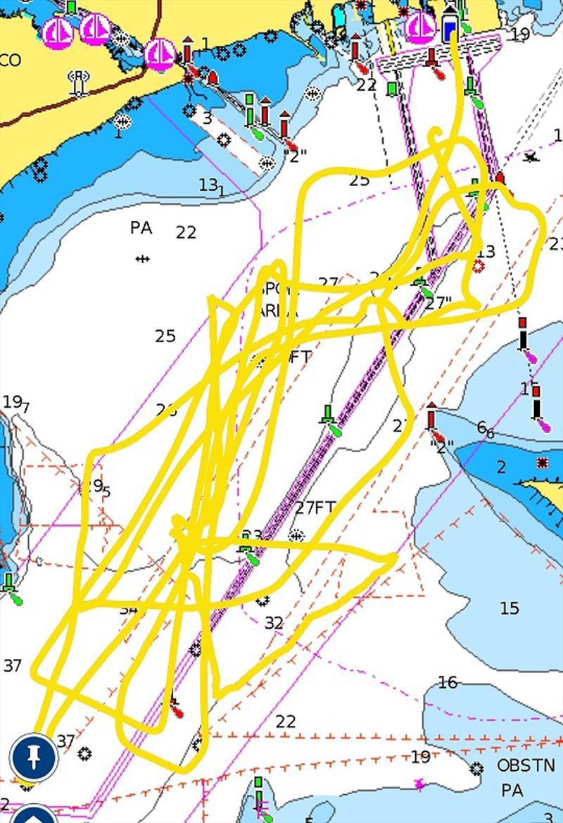 GPS tracks - American Magic -  Patriot - AC75 - January 4, 2023 - Pensacola, Florida photo copyright Paul Todd/America's Cup taken at New York Yacht Club and featuring the AC75 class