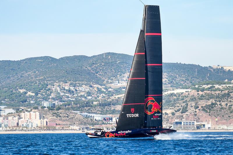 Speed run - Alinghi Red Bull Racing -  AC75 - January 12, 2023 - Barcelona photo copyright Alex Carabi / America's Cup taken at Société Nautique de Genève and featuring the AC75 class