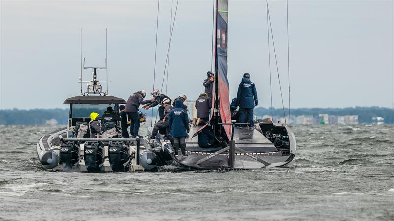 A bleak training day - American Magic -  Patriot - AC75 - January 13, 2023 - Pensacola, Florida photo copyright Paul Todd/America's Cup taken at New York Yacht Club and featuring the AC75 class