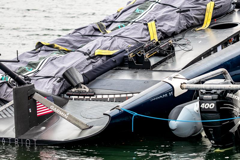 Mainsheet setup - American Magic -  Patriot - AC75 - January 13, 2023 - Pensacola, Florida photo copyright Paul Todd/America's Cup taken at New York Yacht Club and featuring the AC75 class