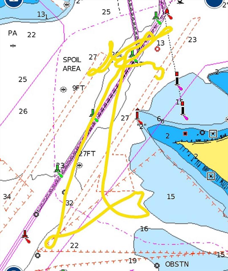 GPS Track - American Magic  -  AC75 - January 31, 2023 - Pensacola - photo © Paul Todd/America's Cup