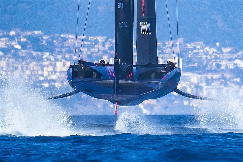 The two lanes of crew pits -  AC75 - Alinghi Red Bull Racing - March 4, 2023 - Barcelona - Day 47 photo copyright Alex Carabi / America's Cup taken at Société Nautique de Genève and featuring the AC75 class