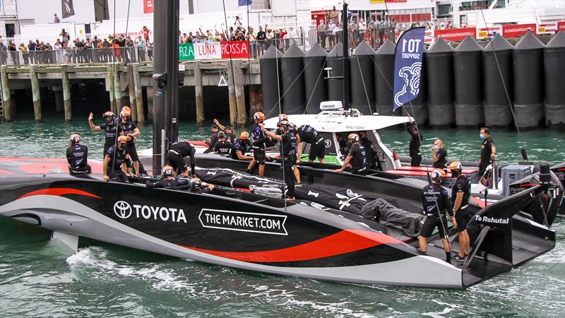 Emirates Team New Zealand's Te Rehurai's deck layout - Race 1 - 2021 America's Cup - March 10, 2021 - photo © Richard Gladwell - Sail-World.com/nz