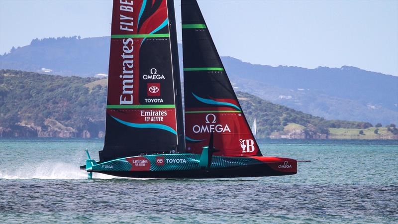 Lift-off - Emirates Team New Zealand - Waitemata Harbour - April 4, 2023 - photo © Richard Gladwell / Sail-World.com/nz