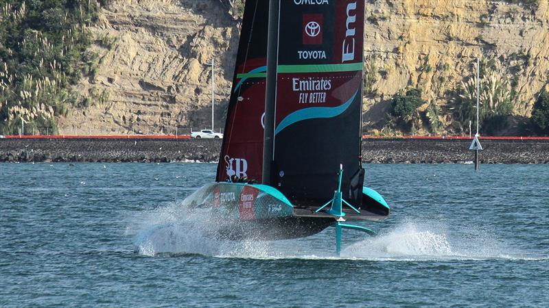 Emirates Team New Zealand - Waitemata Harbour - April 5, 2023 photo copyright Richard Gladwell / Sail-World.com / nz taken at Royal New Zealand Yacht Squadron and featuring the AC75 class