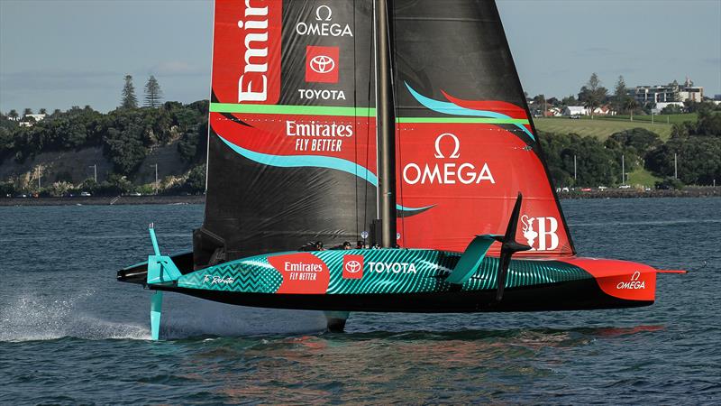 Emirates Team New Zealand - Waitemata Harbour - April 5, 2023 photo copyright Richard Gladwell / Sail-World.com / nz taken at Royal New Zealand Yacht Squadron and featuring the AC75 class