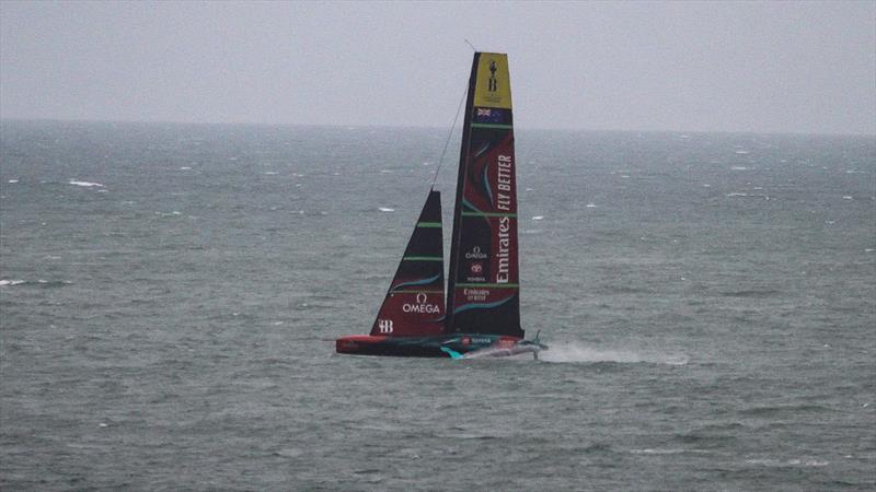 Emirates Team New Zealand - AC75 -  Hauraki Gulf - April 18, 2023 photo copyright Richard Gladwell - Sail-World.com/nz taken at Royal New Zealand Yacht Squadron and featuring the AC75 class