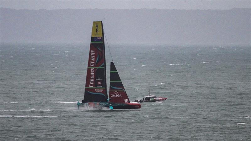 Emirates Team New Zealand - AC75 -  Hauraki Gulf - April 18, 2023 photo copyright Richard Gladwell - Sail-World.com/nz taken at Royal New Zealand Yacht Squadron and featuring the AC75 class