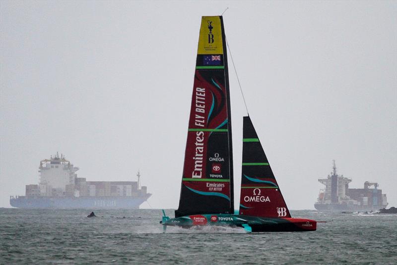 Emirates Team New Zealand - AC75 - Hauraki Gulf - April 18, 2023 - photo © Richard Gladwell - Sail-World.com/nz