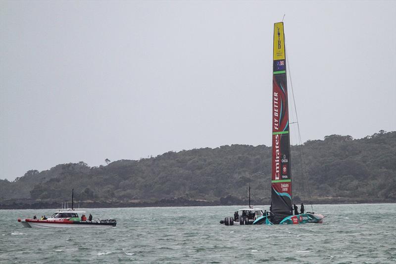 Emirates Team New Zealand - AC75 -  Hauraki Gulf - April 18, 2023 photo copyright Richard Gladwell - Sail-World.com/nz taken at Royal New Zealand Yacht Squadron and featuring the AC75 class