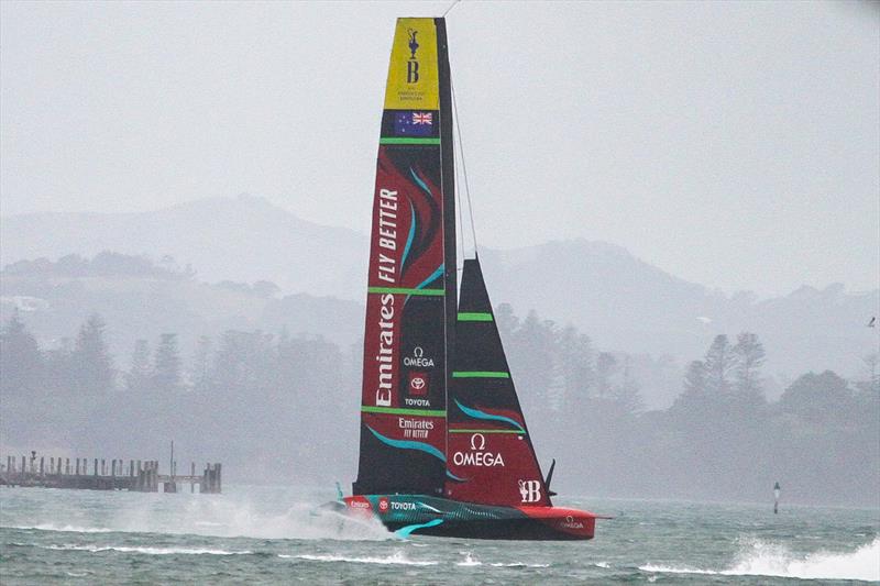 Emirates Team New Zealand - AC75 -  Hauraki Gulf - April 18, 2023 photo copyright Richard Gladwell - Sail-World.com/nz taken at Royal New Zealand Yacht Squadron and featuring the AC75 class