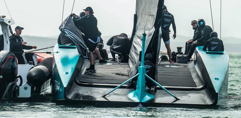 Emirates Team New Zealand - AC75 -  Day 13 - April 19, 2023 - Hauraki Gulf - photo © Adam Mustill / America's Cup