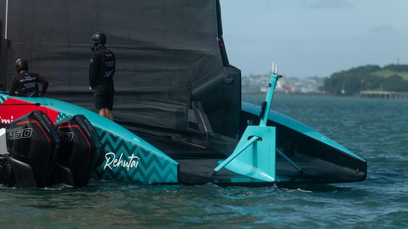 Emirates Team New Zealand - AC75 -  Day 14 - April 20, 2023 - Hauraki Gulf photo copyright Adam Mustill / America's Cup taken at Royal New Zealand Yacht Squadron and featuring the AC75 class