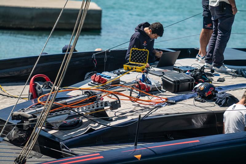 Men at work - Alinghi Red Bull Racing - AC75  - Day 54 - April 20, 2023 - Barcelona photo copyright Alex Carabi / America's Cup taken at Yacht Club de Genève and featuring the AC75 class