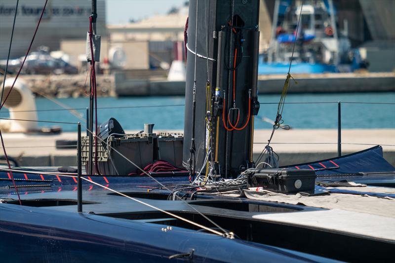 Mast aft face and graduated jib track - Alinghi Red Bull Racing - AC75  - Day 54 - April 20, 2023 - Barcelona - photo © Alex Carabi / America's Cup