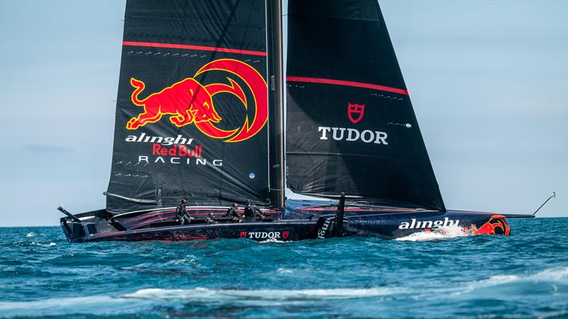 Alinghi Red Bull Racing loses power - AC75  - Day 57 - April 26, 2023 - Barcelona photo copyright Alex Carabi / America's Cup taken at Société Nautique de Genève and featuring the AC75 class