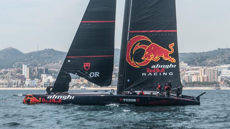 Alinghi Red Bull Racing after the nosedive - AC75  - Day 60 - May 5, 2023 - Barcelona - photo © Alex Carabi / America's Cup