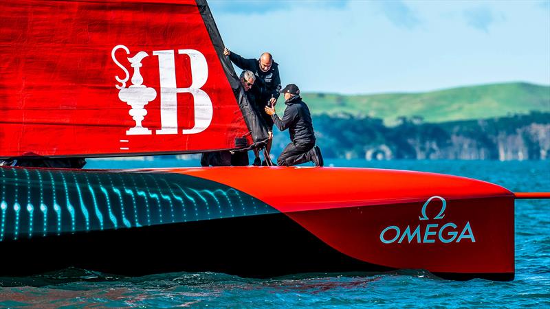 Emirates Team New Zealand - AC75 -  Day 18 - May 12, 2023 - Hauraki Gulf photo copyright Adam Mustill / America's Cup taken at Royal New Zealand Yacht Squadron and featuring the AC75 class