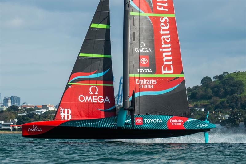 Emirates Team New Zealand - AC75 - Day 17, April 28, 2023 photo copyright Adam Mustill / America's Cup taken at Royal New Zealand Yacht Squadron and featuring the AC75 class