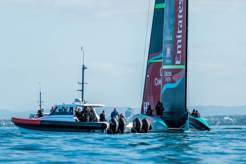 Emirates Team New Zealand - AC75 - Day 16, April 27, 2023 photo copyright Adam Mustill / America's Cup taken at Royal New Zealand Yacht Squadron and featuring the AC75 class