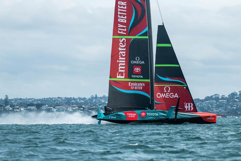  Emirates Team New Zealand - AC75 - Day 17, April 28, 2023 photo copyright Adam Mustill / America's Cup taken at Royal New Zealand Yacht Squadron and featuring the AC75 class