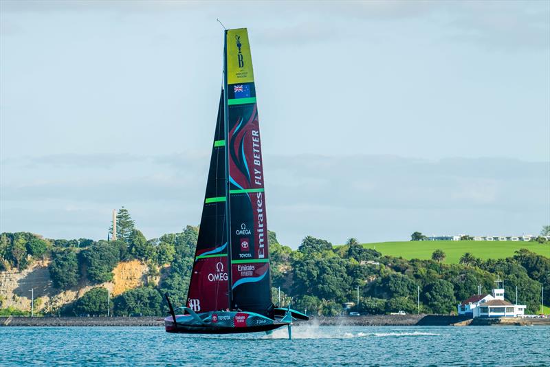 Emirates Team New Zealand - AC75 - Day 15, April 25, 2023 photo copyright Adam Mustill / America's Cup taken at Royal New Zealand Yacht Squadron and featuring the AC75 class