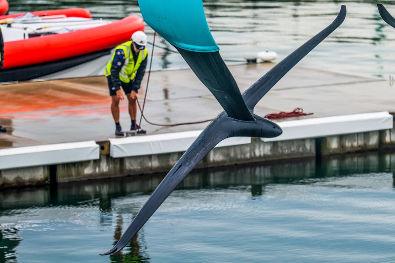 AC75 wing foil from 2021 America's Cup - Emirates Team New Zealand - AC75 - Day 19, May 15, 2023 photo copyright Adam Mustill / America's Cup taken at Royal New Zealand Yacht Squadron and featuring the AC75 class