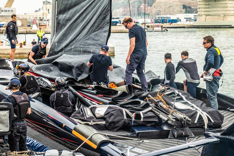 Dean Barker (hands on hips) -  Alinghi Red Bull Racing - AC75  - Day 66 - June 1, 2023 - Barcelona photo copyright Alex Carabi / America's Cup taken at Société Nautique de Genève and featuring the AC75 class