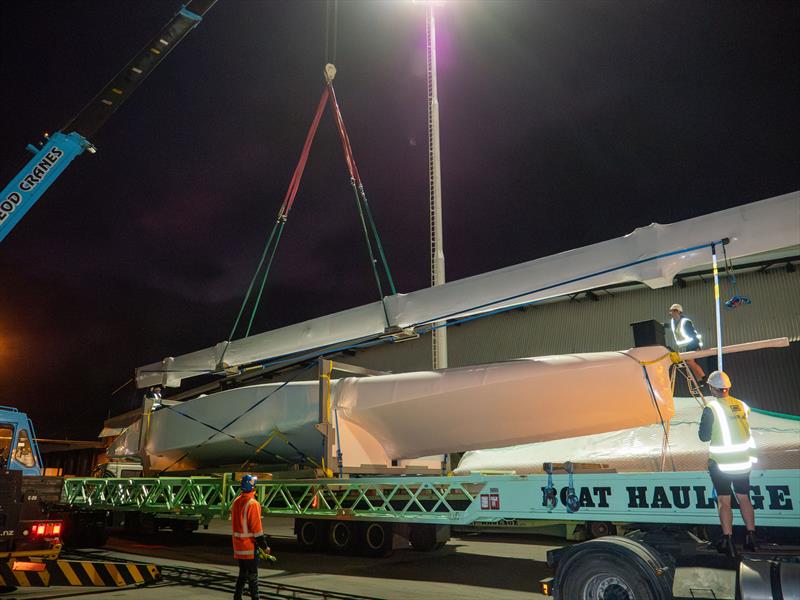 Emirates Team NZ's AC75 Te Rehutai en route for Barcelona - June 2023 photo copyright Emirates Team NZ taken at Royal New Zealand Yacht Squadron and featuring the AC75 class