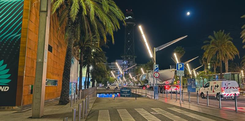 Emirates Team New Zealand's AC75 Te Rehutai arrives at their base in Barcelona after being shipped from New Zealand - July 2023 - photo © Andy Nottage, ETNZ