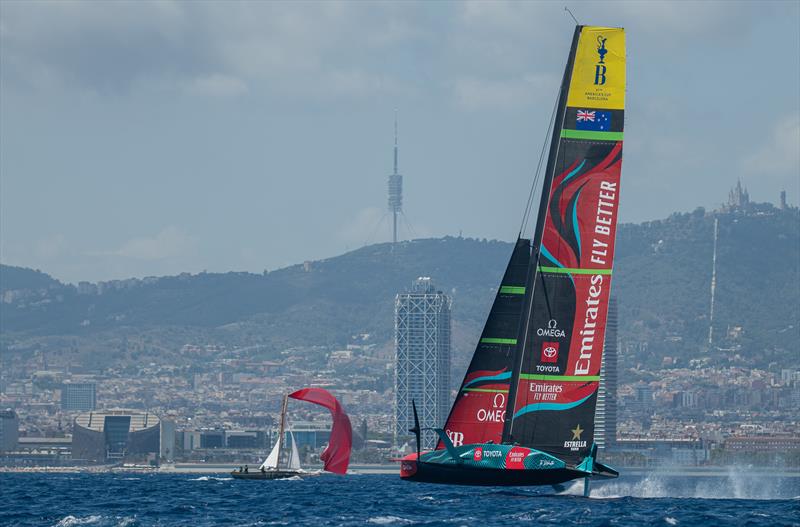 Emirates Team New Zealand - AC75  - Day 21 - July 15, 2023 - Barcelona photo copyright AC37 Joint Recon taken at Royal New Zealand Yacht Squadron and featuring the AC75 class