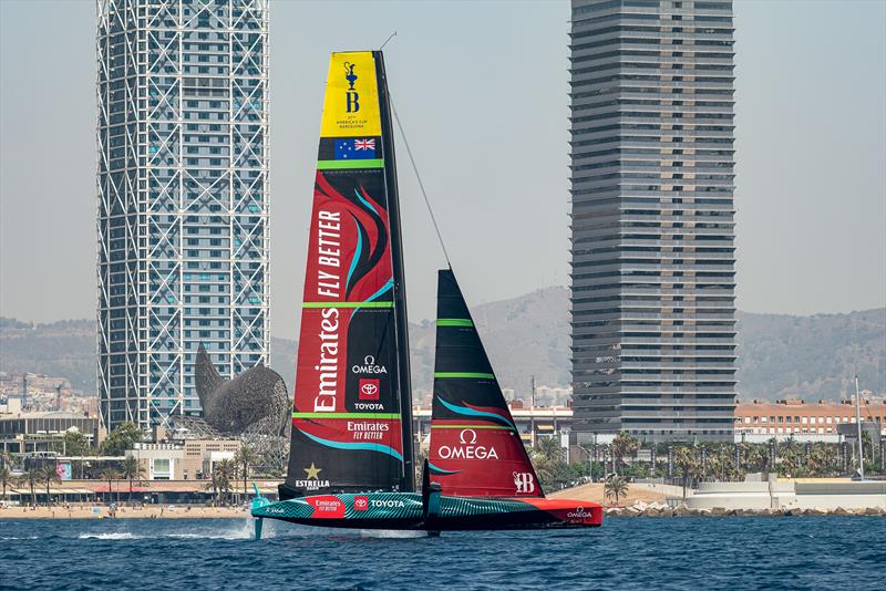 Emirates Team New Zealand - AC75  - Day 23 - July 18, 2023 - Barcelona photo copyright Job Vermeulen / America's Cup taken at Royal New Zealand Yacht Squadron and featuring the AC75 class