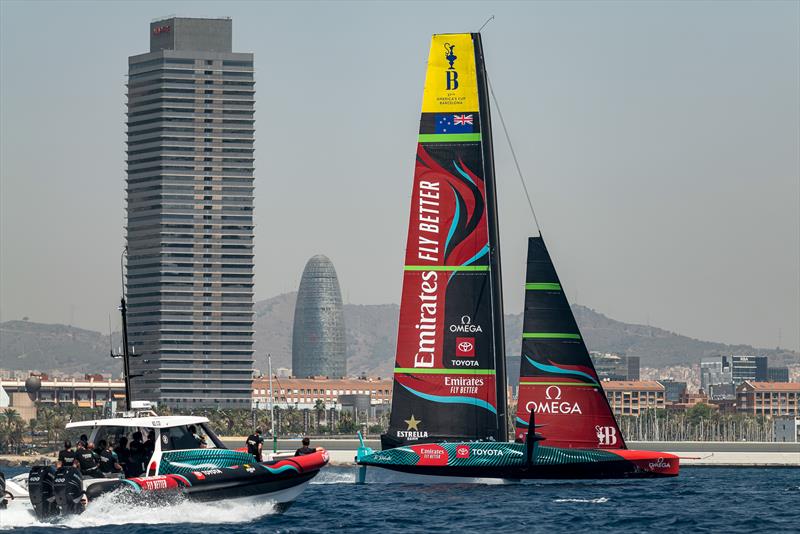 Emirates Team New Zealand - AC75  - Day 23 - July 18, 2023 - Barcelona photo copyright Job Vermeulen / America's Cup taken at Royal New Zealand Yacht Squadron and featuring the AC75 class