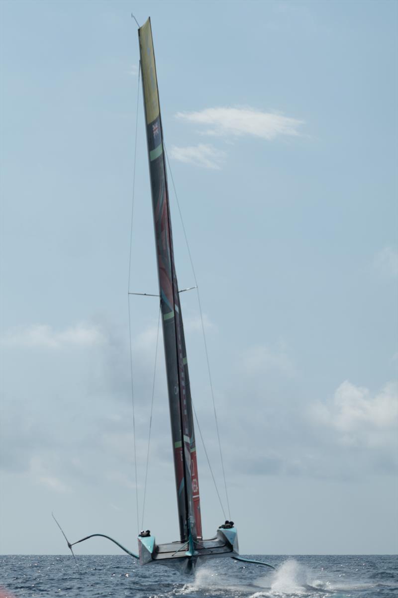 046 - Upwind port tack sails trimming and heel angle - Emirates Team NZ - Day 33 - Barcelona - August, 15 2023 - photo © Job Vermeulen / America's Cup