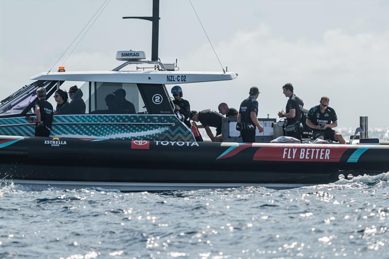 032 - Information board on main chase boat - Emirates Team NZ - Day 33 - Barcelona - August, 15 2023 - photo © Job Vermeulen / America's Cup