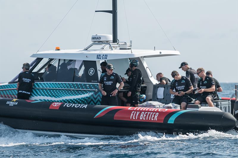 031 - Information board on main chase boat - Emirates Team NZ - Day 33 - Barcelona - August, 15 2023 - photo © Job Vermeulen / America's Cup