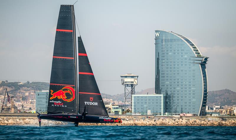 Alinghi Red Bull Racing - AC 75 - Day 82 - Barcelona - August 25, 2023 photo copyright Alex Carabi / America's Cup taken at Société Nautique de Genève and featuring the AC75 class