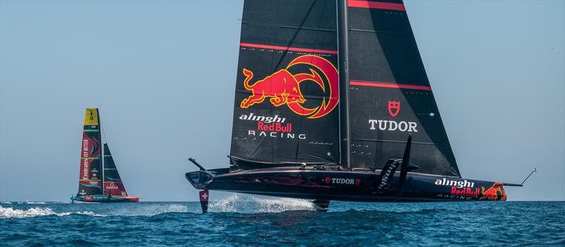 Alinghi Red Bull Racing and Emirates Team New Zealand - AC 75 - Day 82 - Barcelona - August 25, 2023 - photo © Alex Carabi / America's Cup