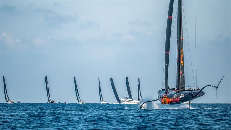 Alinghi Red Bull Racing - AC 75 - Day 82 - Barcelona - August 25, 2023 photo copyright Alex Carabi / America's Cup taken at Société Nautique de Genève and featuring the AC75 class