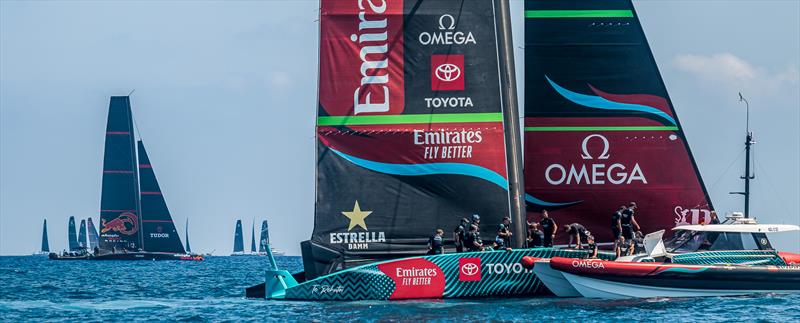 Emirates Team New Zealand - with Alinghi Red Bull Racing and the TP52 Worlds fleet - Barcelona - August 25, 2023 - photo © Job Vermeulen / America's Cup