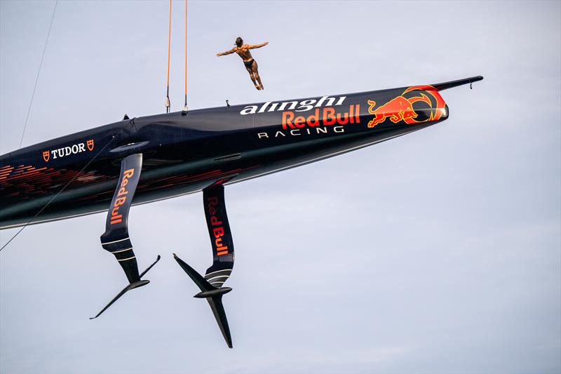 Matthias Appenzeller (SUI) performs during the Alinghi Red Bull Racing base opening in Barcelona, Spain on September 21, 2023 photo copyright Mihai Stetcu/Red Bull Content Pool taken at Société Nautique de Genève and featuring the AC75 class