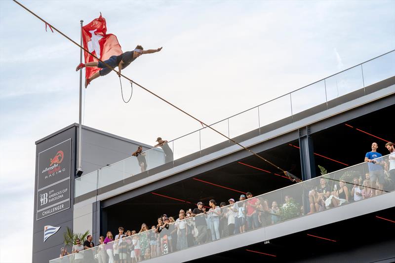 Jaan Roose performs during the Alinghi Red Bull Racing base opening in Barcelona, Spain  -  September 21, 2023 photo copyright Olaf Pignataro, Alinghi Red Bull Racing taken at Société Nautique de Genève and featuring the AC75 class