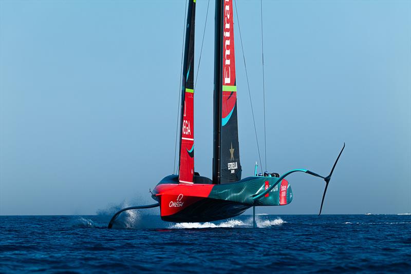 Emirates Team New Zealand - AC75 - Day 41 - Barcelona - September 30, 2023 photo copyright Ugo Fonolla / America's Cup taken at Real Club Nautico de Barcelona and featuring the AC75 class