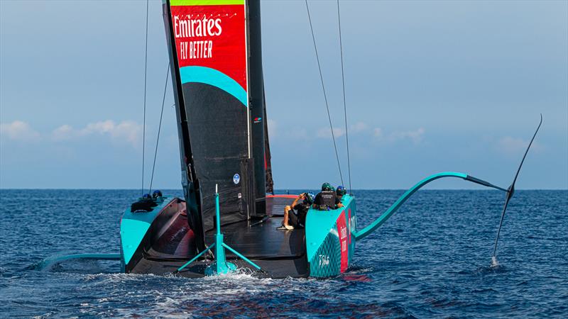 Very powerful mainsail shape - Emirates Team New Zealand - AC75 - Day 42 - Barcelona - October 3, 2023 - photo © Ugo Fonolla / America's Cup